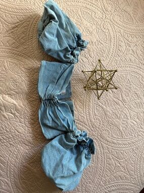 House of CB Light Blue Denim Crop Top